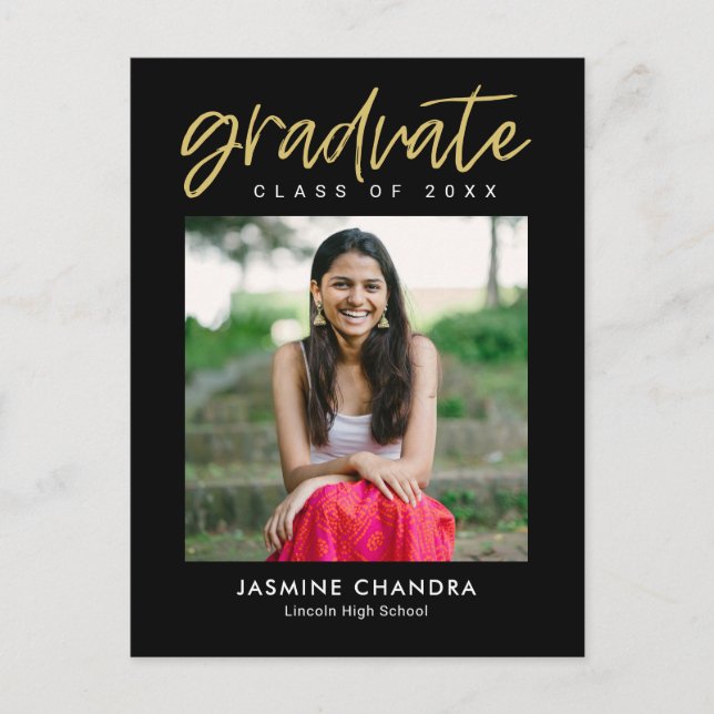 Notably Cool Editable Color Graduation Postcard (Front)