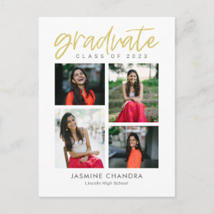 Notably Cool Editable Color Graduation Postcard