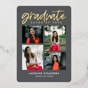 Notably Cool Foil Graduation Editable Color Foil I Foil Invitation
