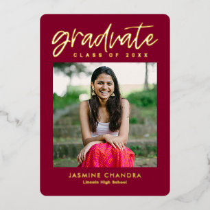 Notably Cool Foil Graduation Editable Color Foil I Foil Invitation