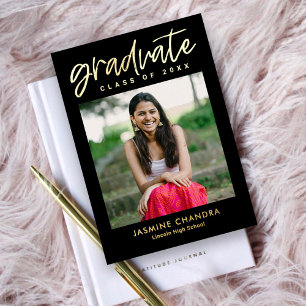Notably Cool Foil Graduation Editable Color Foil I Invitation
