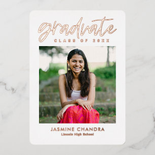 Notably Cool Foil Graduation Editable Color Foil I Invitation