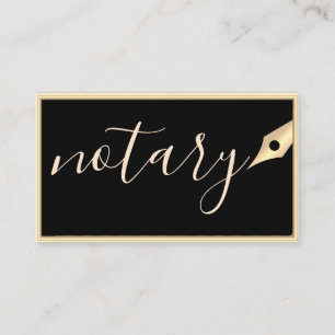 Notary Agent Pen Logo Freelance Calligraphy Writer Business Card