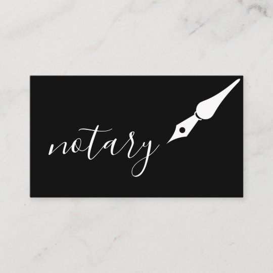Notary Agent Pen Logo Freelance Calligraphy Writer Business Card