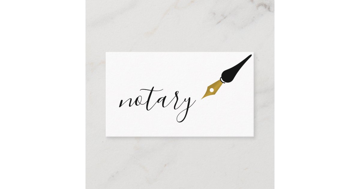 Notary Agent Pen Logo Freelance Calligraphy Writer Business Card Zazzle