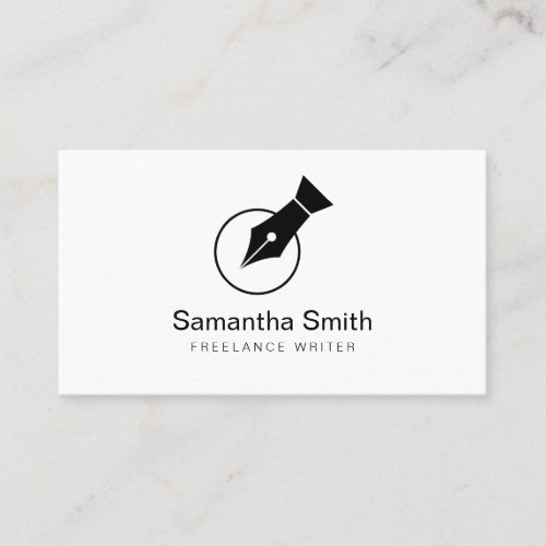 Notary Agent Pen Logo Freelance Calligraphy Writer Business Card