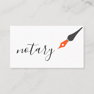 Notary Agent Pen Logo Freelance Calligraphy Writer Business Card