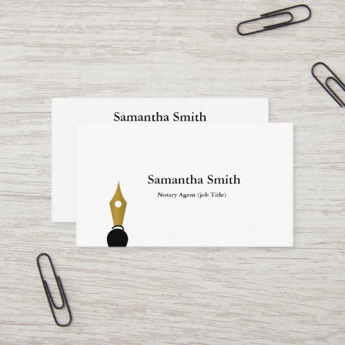 Notary Agent Pen Logo Freelance Calligraphy Writer Business Card