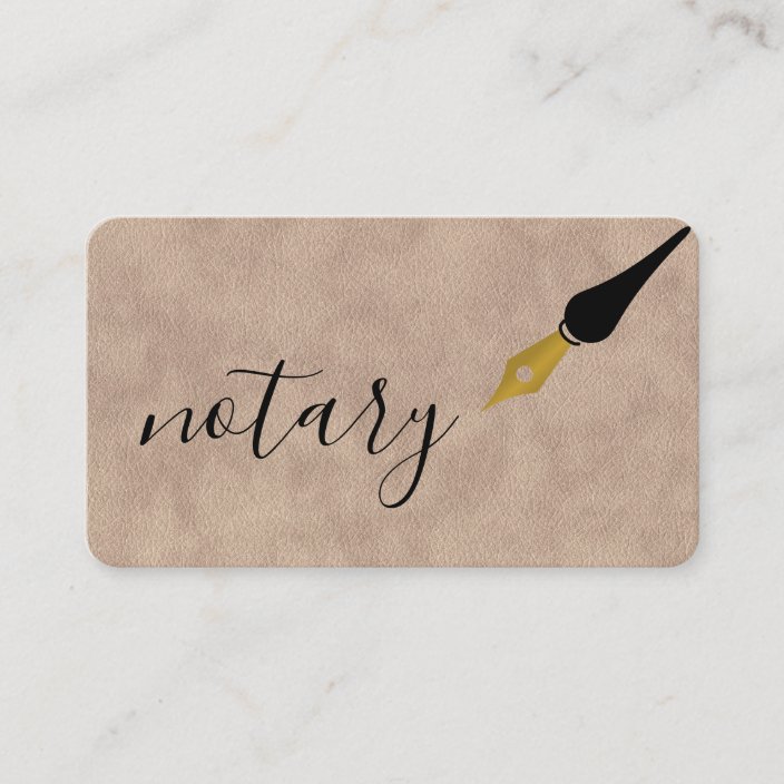 Notary Agent Pen Logo Freelance Calligraphy Writer Business Card