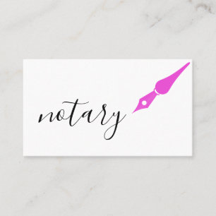Notary Agent Pen Logo Freelance Calligraphy Writer Business Card