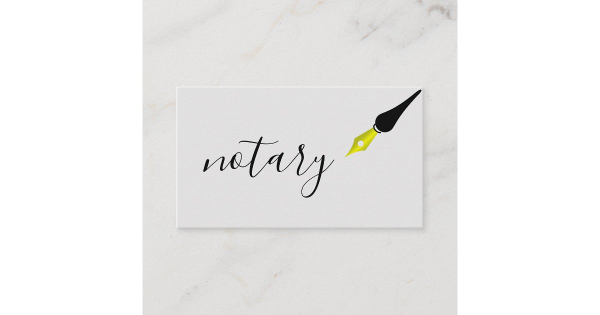 Notary Agent Pen Logo Freelance Calligraphy Writer Business Card