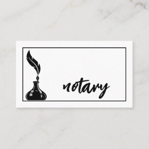 Notary Agent Pen Logo Freelance Calligraphy Writer Business Card