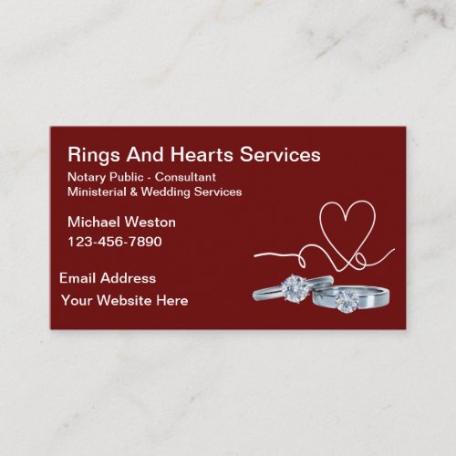 Notary And Wedding Ministerial Business Cards