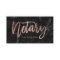 Notary broker rose gold typography black marble