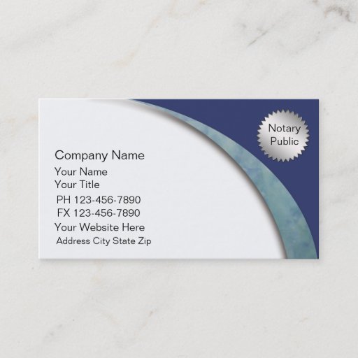 Customizable Notary Business Cards