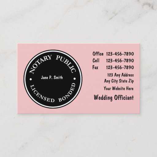 Customizable Notary Business Cards