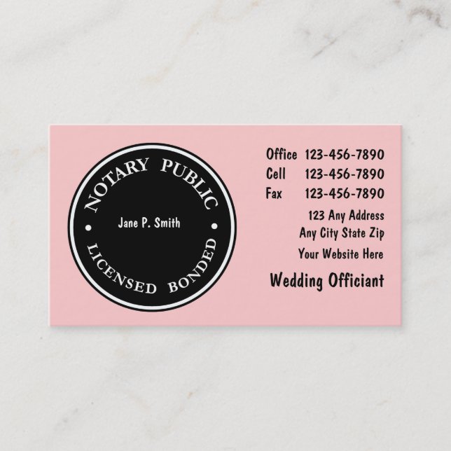 Notary Business Cards (Front)