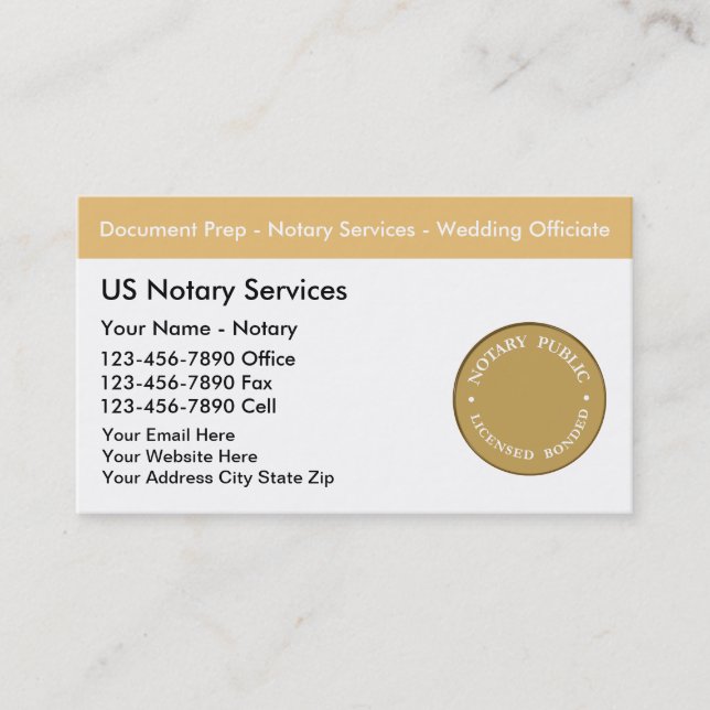 Notary Business Cards (Front)