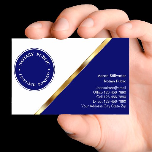 Customizable Notary Business Cards