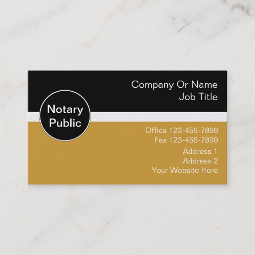 Customizable Notary Business Cards