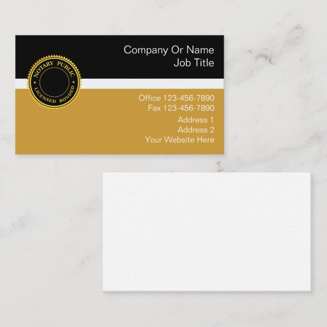 Notary Business Cards (Front/Back)
