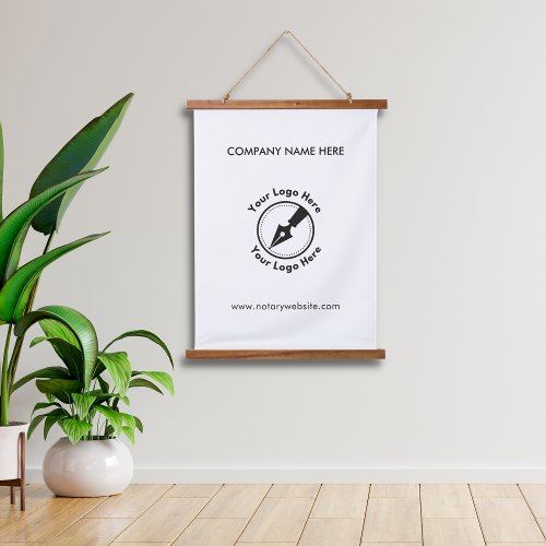 Notary Company Logo Business Website Modern Office Hanging Tapestry