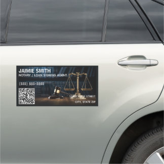 Notary Custom QR Business Car Magnet