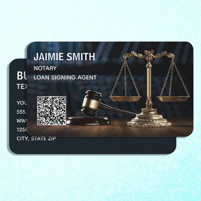 Notary Custom QR Business Card (Notary Custom QR Business Cards)