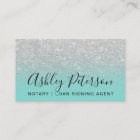 Notary elegant typography silver glitter teal