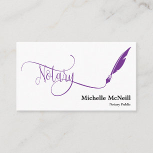 notary feather pen loan signing turquoise business business card