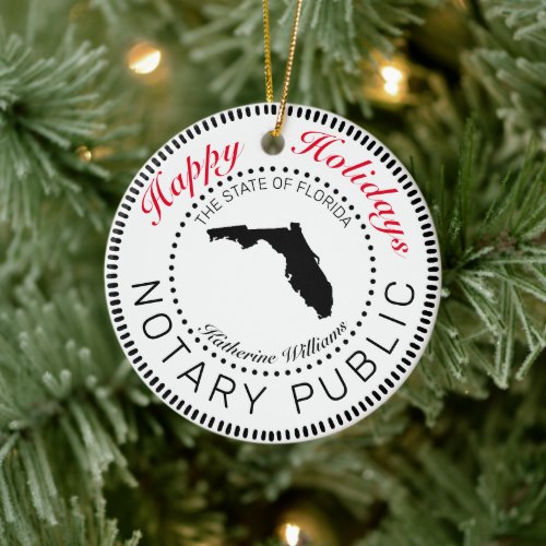 Notary Florida HH Christmas Ceramic Ornament