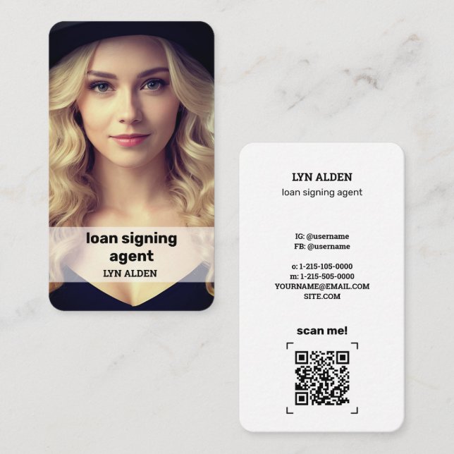 🖋️ Notary Instagram QR Business Card (Front/Back)
