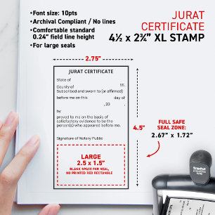 Notary Jurat Certificate Document Correction Self-inking Stamp