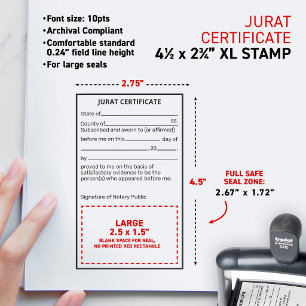 Notary Jurat Certificate Document Correction Self-inking Stamp