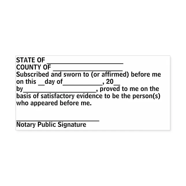 Janitoral Note Sign Notary Jurat Self-inking Rubber Stamp | Zazzle