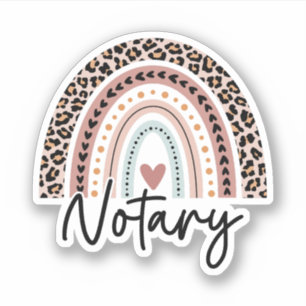 Notary Leopard Rainbow, Cute Notary Sticker