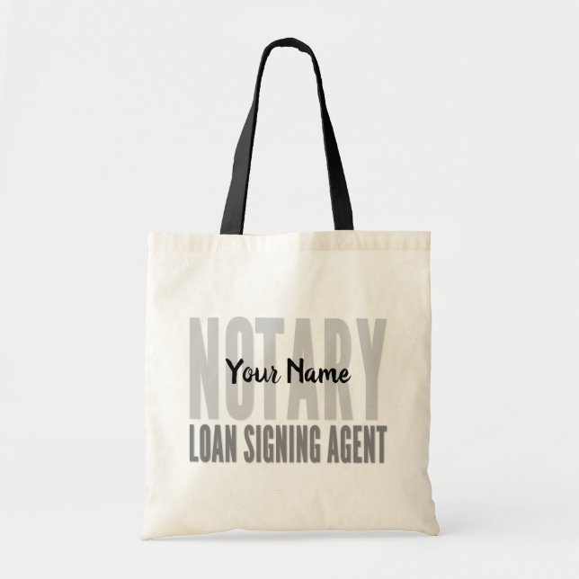 Notary Loan Signing Agent Black Font Customized Tote Bag (Front)