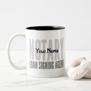 Notary Loan Signing Agent Black Font Customized Two-Tone Coffee Mug