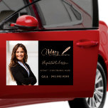 Notary Loan Signing Agent Black Rose Gold Photo Car Magnet at Zazzle