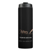 Notary loan signing agent black rose gold thermal tumbler (Front)