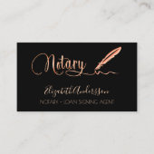 Notary loan signing agent black rose photo QR code Business Card (Front)
