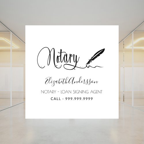 Notary loan signing agent black window cling