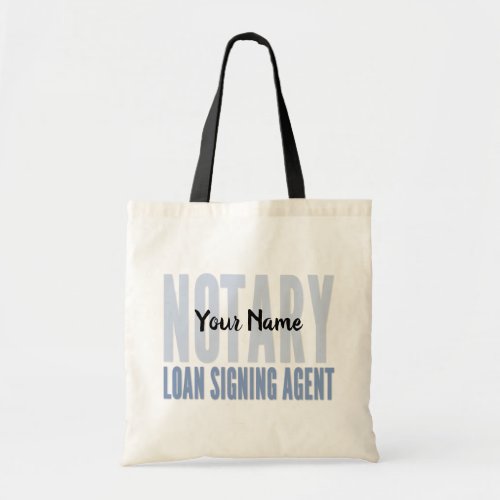 Notary Loan Signing Agent Blue Font Customized Tote Bag