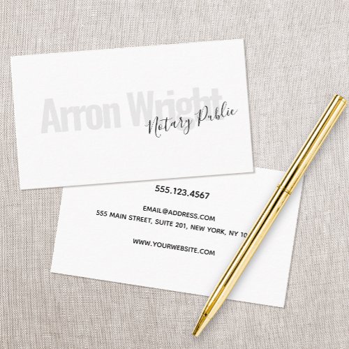 Notary Loan Signing Agent Business Card