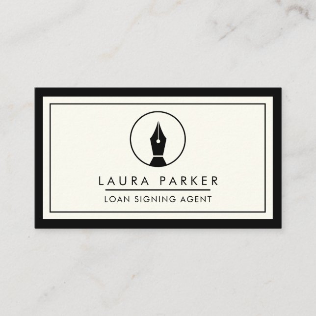 Notary Loan Signing Agent Consultant Broker Business Card (Front)