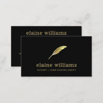 Notary Loan Signing Agent Gold Black  Business Card