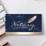 Notary Loan Signing Agent Gold Border Blue Marble Business Card