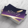 Notary Loan Signing Agent Gold Border Deep Purple Business Card