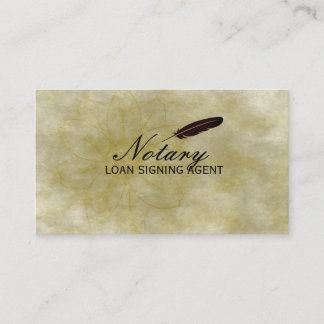 Notary Loan Signing Agent Gold Flower Business Car Card