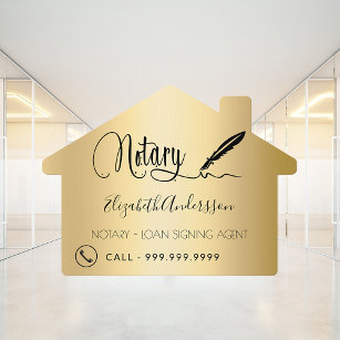 Notary loan signing agent gold house sign